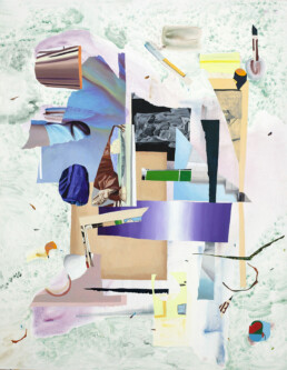 Fragments remain huile et encre sur toile 162 x 75 cm 2025